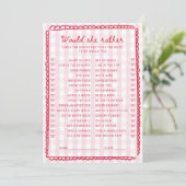 Invitation Pink Gingham Bridal Shower Would She Rather Card (Debout devant)
