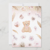 Invitation Pink Girl Bear Boho Baby Shower (Dos)