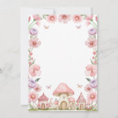 Invitation Pink Girl Floral Fairy First 1st Birthday (Dos)