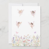 Invitation Pink Girl Floral Fairy First 1st Birthday (Dos)