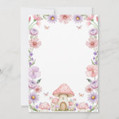 Invitation Pink Girl Floral Fairy First 1st Birthday (Dos)