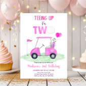 Invitation Pink Girl Golf Deuxième anniversaire