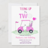 Invitation Pink Girl Golf Deuxième anniversaire (Devant)