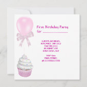 Invitation Pink Girl Photo Premier Anniversaire (Dos)
