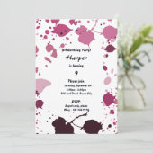 Invitation Pink Girs Art Thématique 9e Anniversaire Fête Invi (Debout devant)