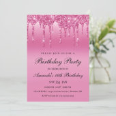 Invitation Pink Glitter Drip (Debout devant)