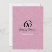 Invitation Pink Glitter Elegant 60th Birthday Party (Dos)