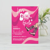 Invitation Pink Go Girls Bachelorette Party (Debout devant)