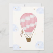 Invitation Pink Gold Adventure Hot Air Balloon Baby shower (Dos)