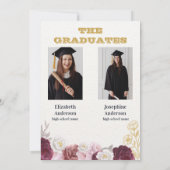 Invitation Pink Gold Blush Joint Graduation Party 2 photos (Dos)