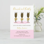 Invitation Pink Gold Brunch and Bubbly Bridal Shower (Debout devant)