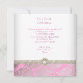 Invitation Pink Gold Cream Diamond Gem Elegant Party 2 (Dos)