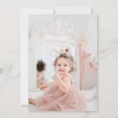 Invitation Pink Gold Crown Castle Princess 1er anniversaire (Dos)