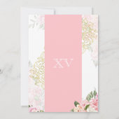 Invitation Pink & Gold Elegant Floral Girly Quinceanera (Dos)