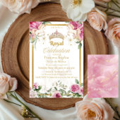Invitation Pink Gold Fairytale Princess Crown