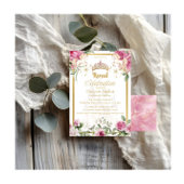 Invitation Pink Gold Fairytale Princess Crown
