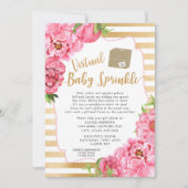 Invitation Pink Gold Floral Virtual Baby Sprinkle (Devant)