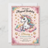 Invitation Pink & Gold Glitter Party (Devant)