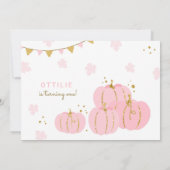 Invitation Pink Gold Little Citrouille Premier anniversaire f (Dos)