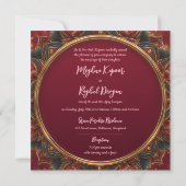 Invitation Pink Gold Lotus Ganesh Dieu Mariage indien (Dos)