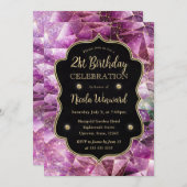 Invitation Pink & Gold Midnight Crystal Galaxy 21e anniversai (Devant / Derrière)