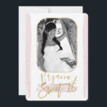 Invitation Pink Gold Minimal Moderne Sweet 16 Photo<br><div class="desc">Personnaliser pour tout événement</div>