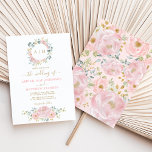 Invitation Pink Gold Monogramme Aquarelle Floral Wedding Part<br><div class="desc">Ce magnifique faire-part de mariage présente des pivoines d'aquarelle rose pâle et romantique et des feuilles vert et or luxuriants accompagnés d'élégants lettrages. Il est livré avec un motif floral assorti sur le dos. Utilisez les champs modèle pour ajouter vos détails. Veuillez cliquer sur le bouton "Customiser davantage" pour réorganiser...</div>