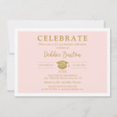Invitation Pink & Gold Nursing School Photo Graduation Party (Dos)