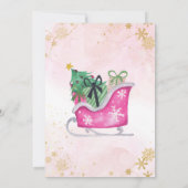 Invitation Pink Gold Oh What Fun Noël 1er Anniversaire (Dos)