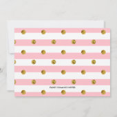 Invitation Pink, Gold Parties scintillant Premier anniversair (Dos)