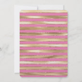 Invitation Pink Gold Stripes Anniversaire (Dos)