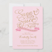 Invitation Pink Gold Sugar et épice Baby shower bébé fille (Devant)
