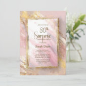 Invitation Pink Gold Surprise 80th Birthday Party (Debout devant)