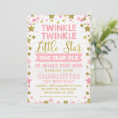 Invitation Pink Gold Twinkle scintiller Little Star Anniversa (Debout devant)