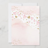 Invitation Pink Gold Unicorn Baby shower amoureux Magie (Dos)