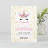 Invitation Pink Gold Unicorn Baby Sprinkl (Debout devant)