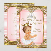 Pink Gold White Pearl Princess Baby shower Lumière