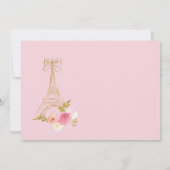 Invitation Pink Golden Floral Paris Chic Quinceanera (Dos)