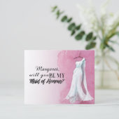 Invitation Pink Gown "Serez-vous ma servante d'honneur" (Debout devant)