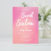 Invitation Pink Gradient Moderne tendance Sweet 16 Anniversai (Debout devant)