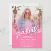 Invitation Pink Graduate Photo Grad Party (Devant)