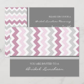 Invitation Pink Gray Chevron Bridal Lunch Invite Cards (Devant / Derrière)