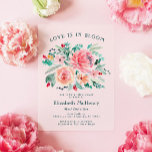Invitation Pink Green Floral Blooms Bridal Shower<br><div class="desc">Pink Green Floral Blooms Bridal Shower</div>