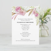 Invitation Pink Green Floral Botanique Mariage répétition Inv (Debout devant)