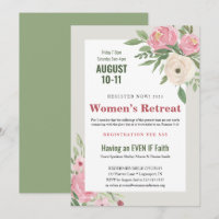 Pink Green Floral Church Retraite féminine