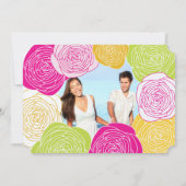 Invitation Pink Green Jaune photo Floral ModernTypographie (Dos)