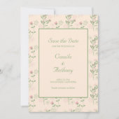 Invitation Pink Green Retro Y2K les années 70 Fleur Motif (Devant)