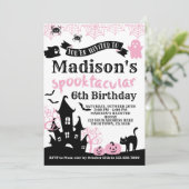 Invitation Pink Halloween Birthday (Debout devant)