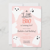 Invitation Pink Halloween petits fantômes de boite enfant 2e  (Devant)