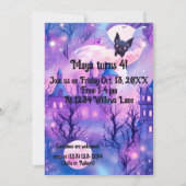 Invitation Pink Halloween Spider mansion éffrayante 4e annive (Dos)